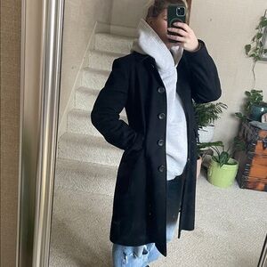 Banana Republic Black Wool Midi Coat
